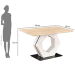 4 Seater Trava Marble Dining Set with Hexin Base and Nivo Chairs- Travertine