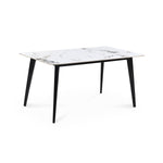 4 Seater Allune Ceramic Dining Set with Quado Base and Nivo Chairs- Ash White