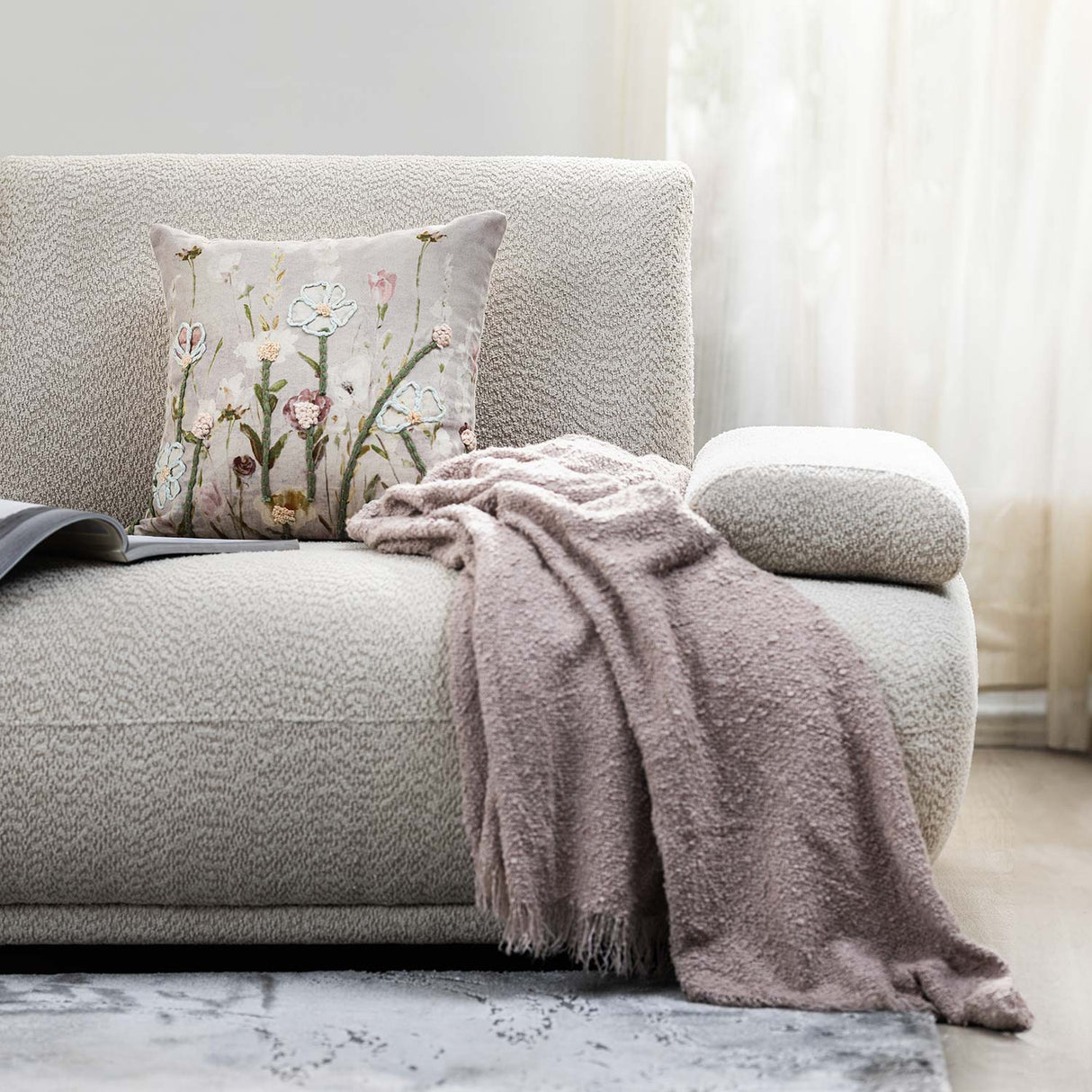 Fritzi 3 Seater Fabric Sofa (Beige)