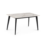 4 Seater Bevon Ceramic Dining Set with Quado Base and Nivo Chairs- Cloud Beige