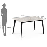 4 Seater Bevon Ceramic Dining Set with Quado Base and Nivo Chairs- Cloud Beige