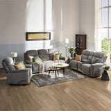 Favian 3 Seater Recliner Sofa With Dropdown Console (Grey)