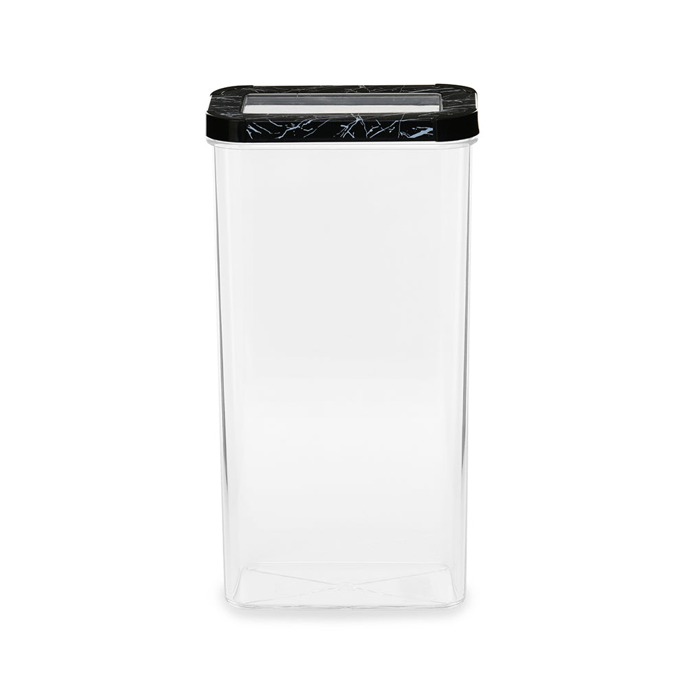 Ebony Rectangular 3000 ml Cannister Storage Container (Black)