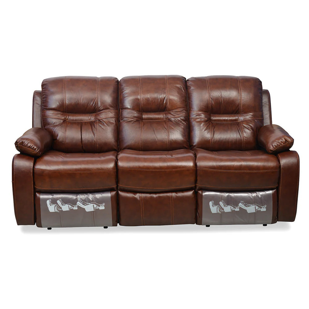Wilson 3 Seater Sofa with 2 Manual Recliners- Caramel