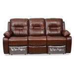Wilson 3 Seater Sofa with 2 Manual Recliners- Caramel