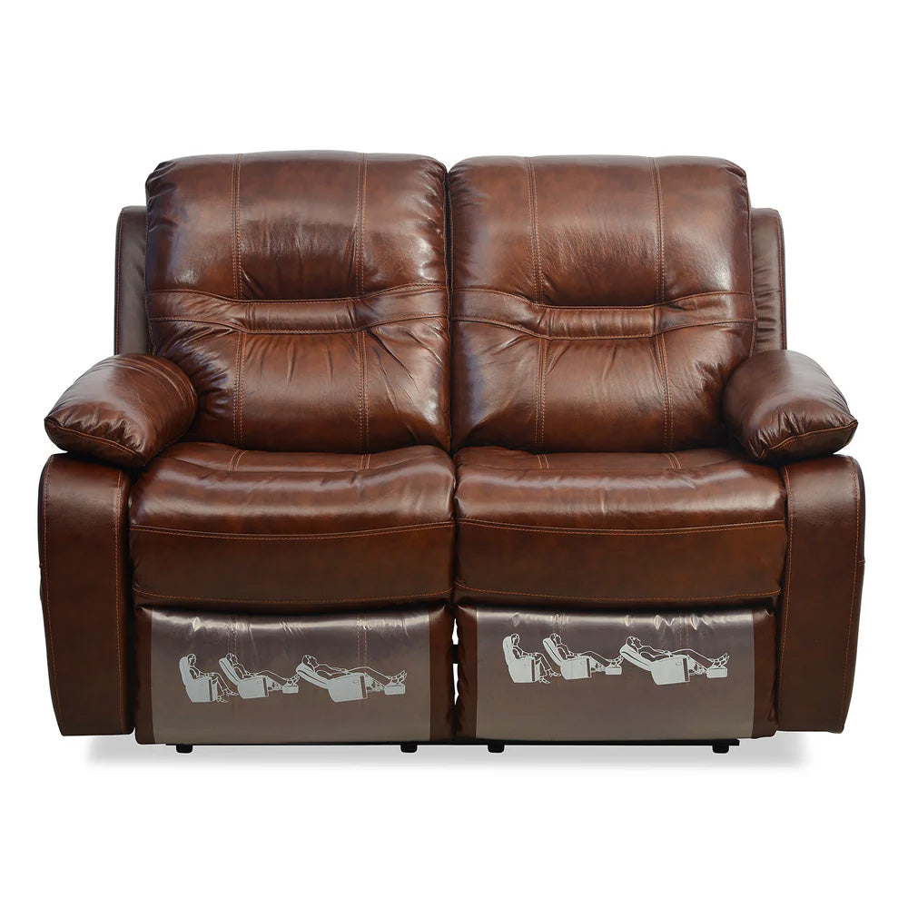 Wilson 2 Seater Sofa with Manual Recliner- Caramel