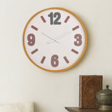 Tufted Numeric MDF Wall Clock- Brown