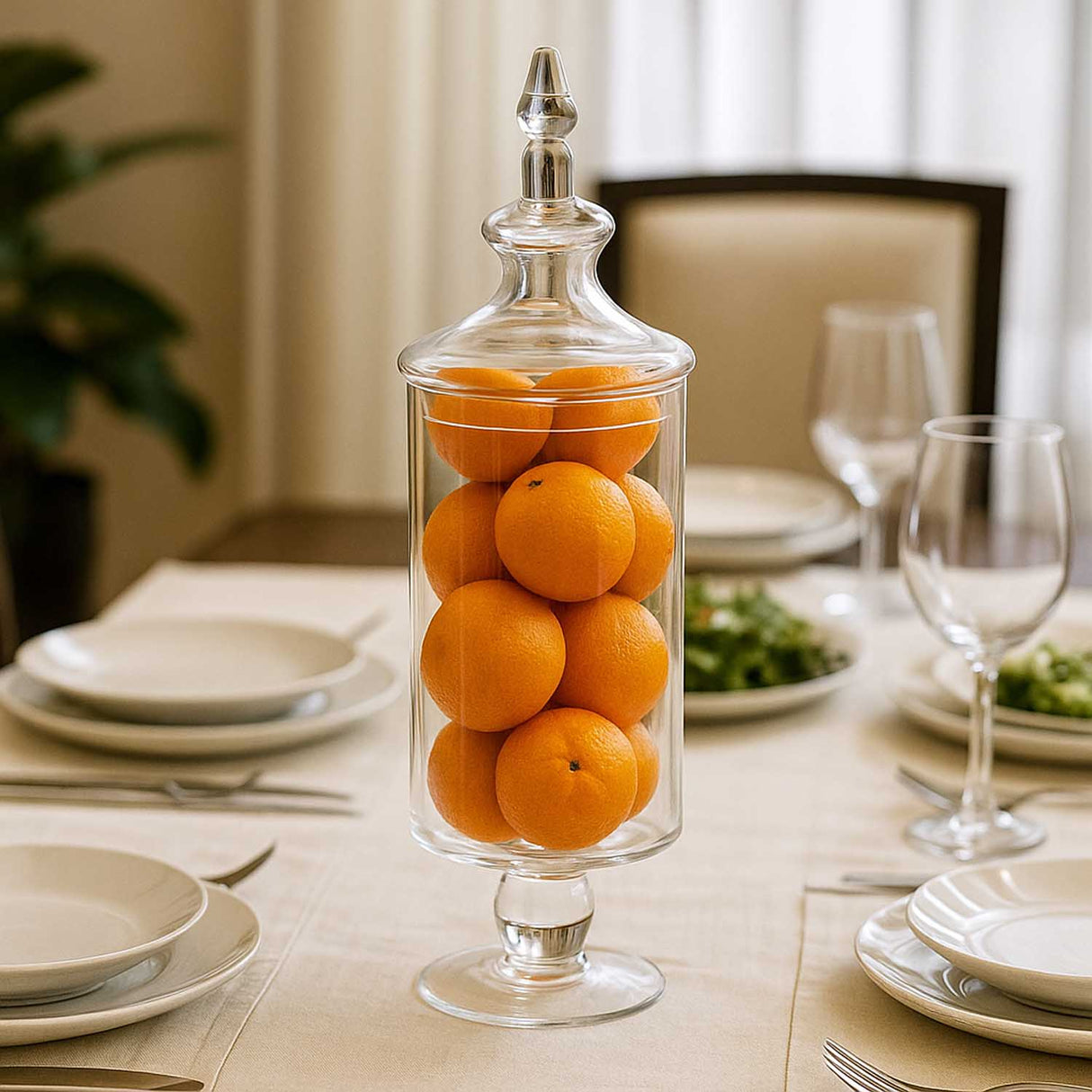 Decorative Glass Multipurpose Vase Jar Small- Transparent