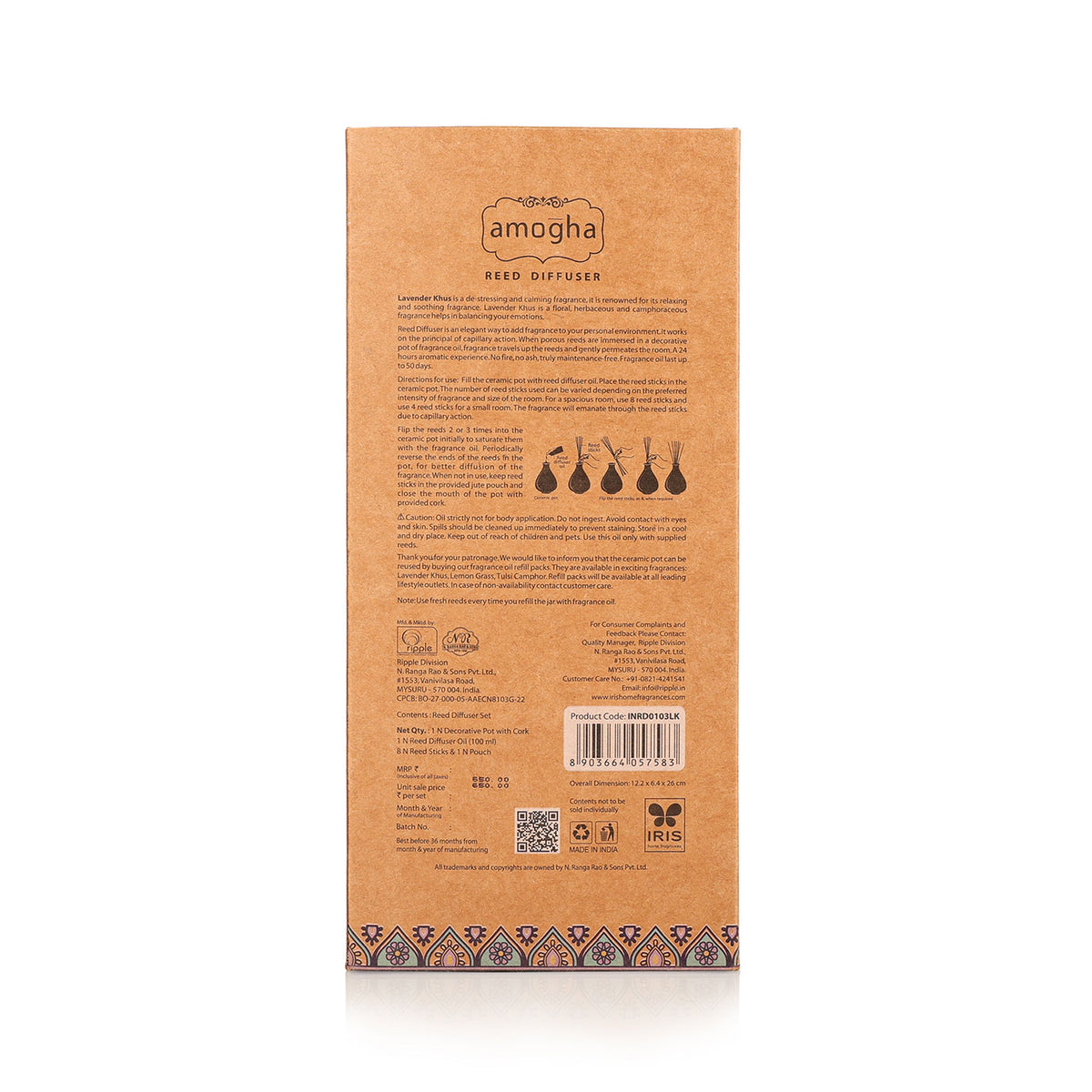 IRIS Amogha Lavender Khus Reed Diffuser Set