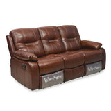 Wilson 3 Seater Sofa with 2 Manual Recliners- Caramel