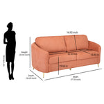 Arch 3 Seater Fabric Sofa (Rust)