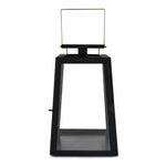 Modern Trapeze Metal & Glass Small Size Lantern (Black & Gold)