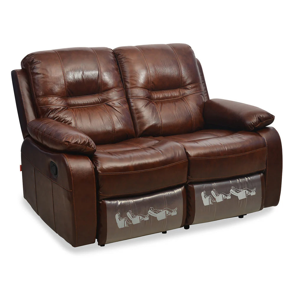 Wilson 2 Seater Sofa with Manual Recliner- Caramel