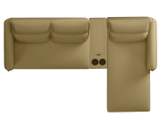 Infinia 3 Seater Leatherette Sofa with Left Lounger and Rectangle Console- Beige