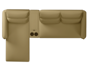 Infinia 3 Seater Leatherette Sofa with Right Lounger and Rectangle Console- Beige