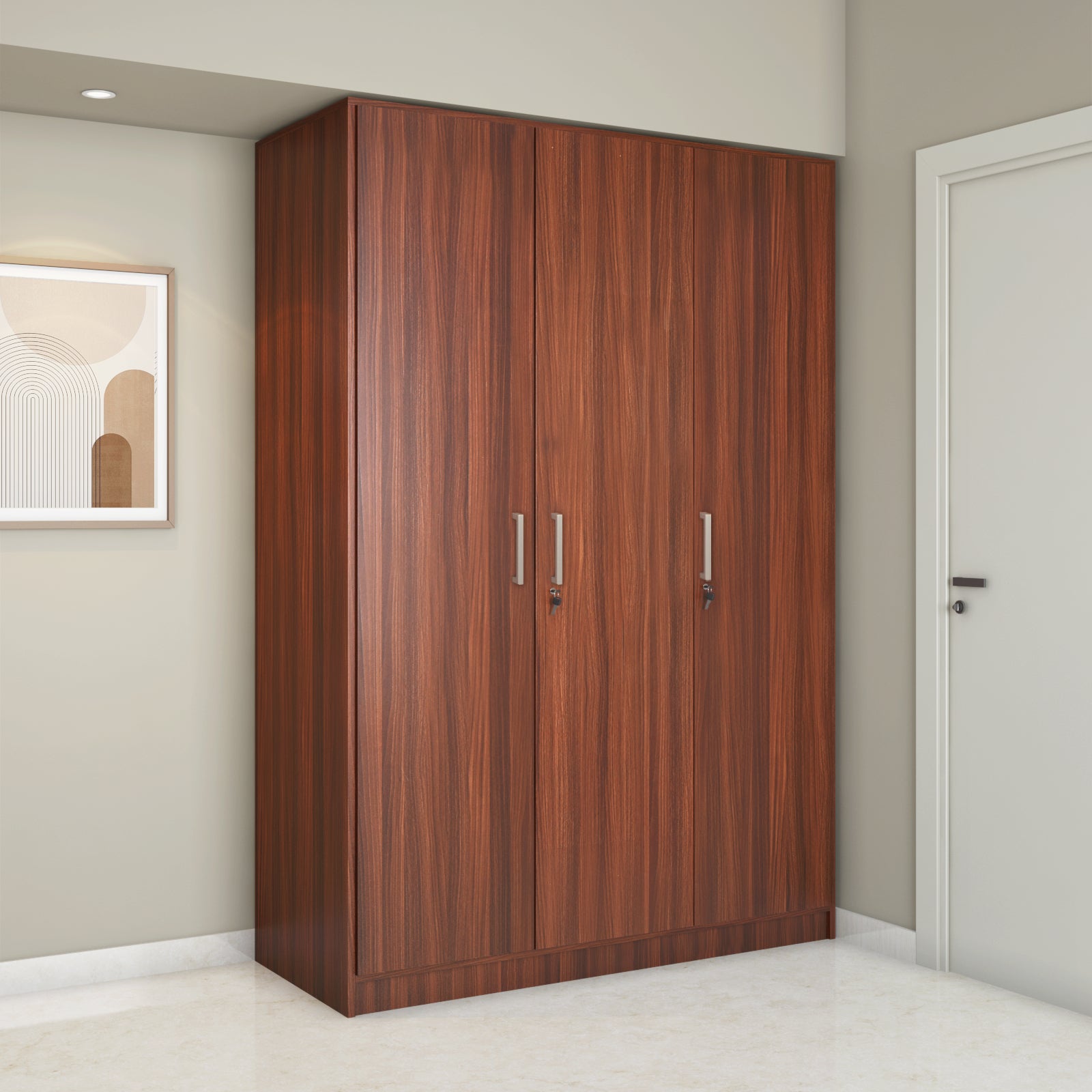 Max 3 Door Wardrobe (Classic Walnut) | Nilkamal Homes