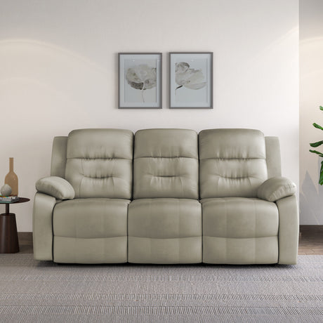 Rosia 3 Seater Manual Recliner Sofa (Light Brown)