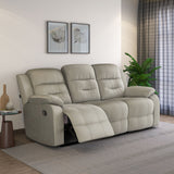 Rosia 3 Seater Manual Recliner Sofa (Light Brown)