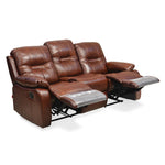 Wilson 3 Seater Sofa with 2 Manual Recliners- Caramel