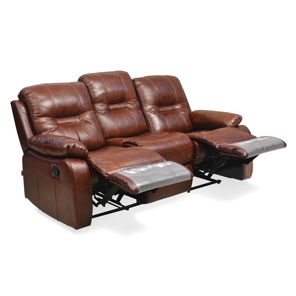 Wilson 3 Seater Sofa with 2 Manual Recliners- Caramel