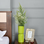 Hourglass Decorative Metal Vase- Green