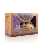 IRIS Amogha Lavender Khus Fragrance Vaporizer with 4 Tealights and Vaporizer Oil (10 ml)