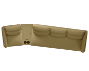 Infinia 1+3 Seater Leatherette Sofa Set with Triangle Console- Beige