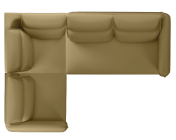 Infinia 2+1+1 Seater Leatherette Sofa Set with Right Corner Sofa- Beige