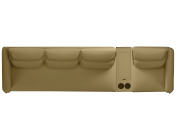 Infinia 3+1 Seater Leatherette Sofa Set with Rectangle Console- Beige