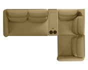 Infinia 2+1+1 Seater Leatherette Sofa Set with Left Corner Sofa and Rectangle Console- Beige