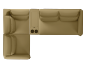 Infinia 2+1+1 Seater Leatherette Sofa Set with Right Corner Sofa and Rectangle Console- Beige