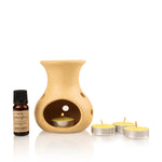 IRIS Amogha Lemon Grass Fragrance Vaporizer with 4 Tealights and Vaporizer Oil (10 ml)