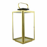 Modern Decorative Metal & Glass Lantern- Gold