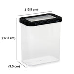 Ebony Rectangular 1800 ml Canister Storage Container- Black