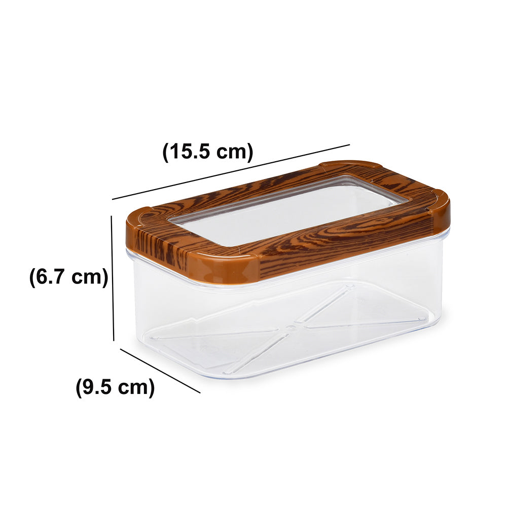 Multipurpose Rectangular 600 ml Cannister Storage Container (Brown)