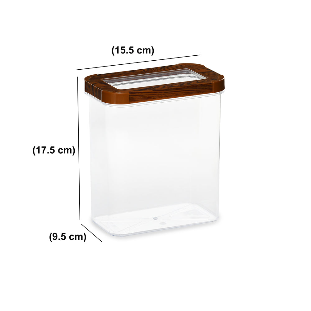 Multipurpose Rectangular 1800 ml Cannister Storage Container (Brown)