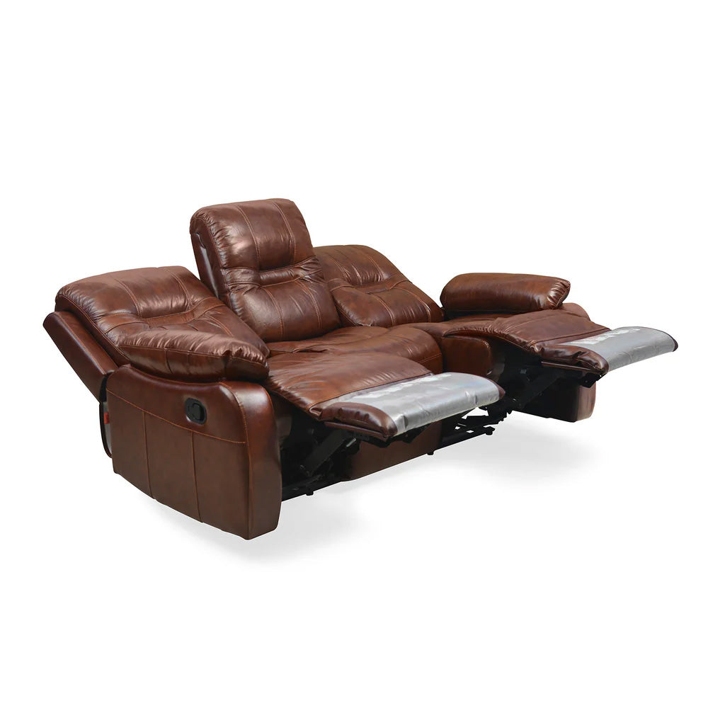 Wilson 3 Seater Sofa with 2 Manual Recliners- Caramel