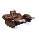Wilson 3 Seater Sofa with 2 Manual Recliners- Caramel