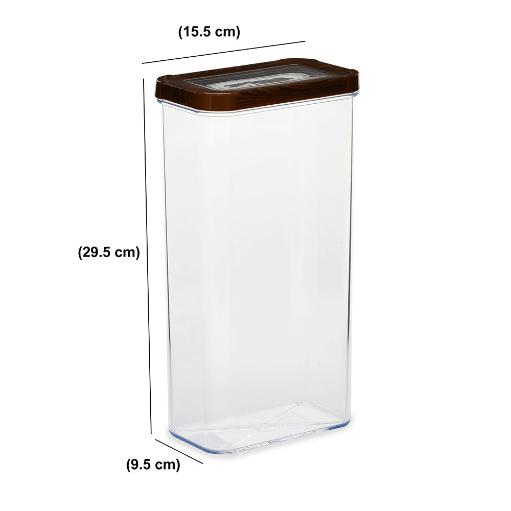 Multipurpose Rectangular 3000 ml Canister Storage Container (Brown)