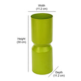 Hourglass Decorative Metal Vase- Green