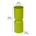Hourglass Decorative Metal Vase- Green