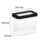 Ebony Rectangular 1200 ml Canister Storage Container- Black