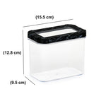 Ebony Rectangular 1200 ml Canister Storage Container- Black