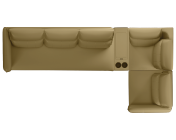 Infinia 3+1+1 Seater Leatherette Sofa Set with Left Corner Sofa and Rectangle Console- Beige