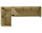 Infinia 3+1+1 Seater Leatherette Sofa Set with Right Corner Sofa and Rectangle Console- Beige