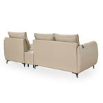 Infinia 3 Seater Leatherette Sofa with Left Lounger and Rectangle Console- Beige