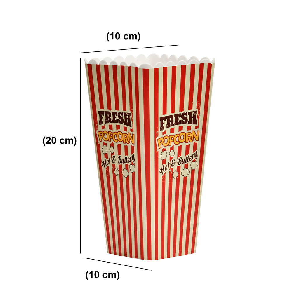 Plastic 1200 ml Pop Corn Snack Box- Red