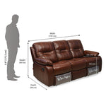 Wilson 3 Seater Sofa with 2 Manual Recliners- Caramel