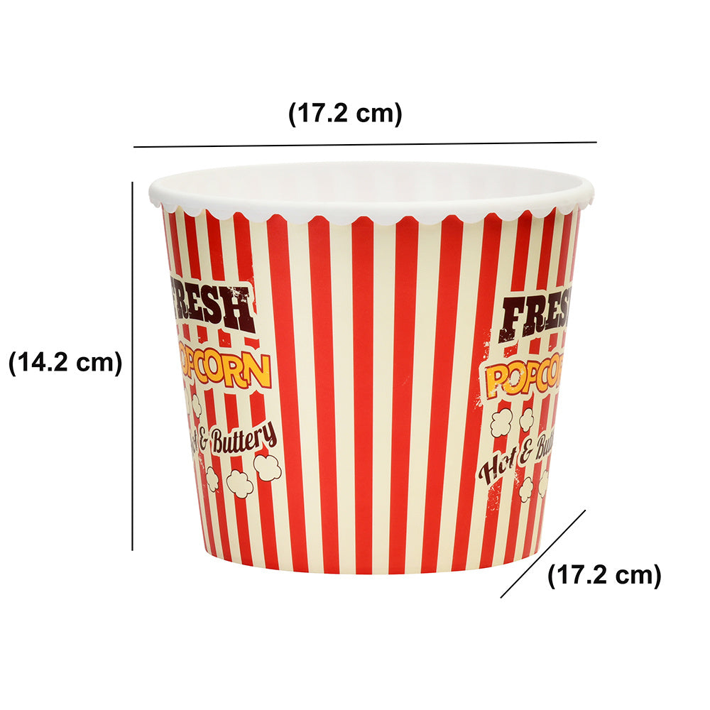 Plastic 2000 ml Pop Corn Snack Tub- Red