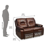 Wilson 2 Seater Sofa with Manual Recliner- Caramel